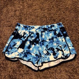 Blue Tie Dye Athletic Shorts